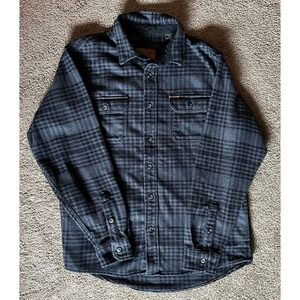 Orvis Men's Flannel Work Shirt – Black & Gray Plaid – Medium/Heavy Weight Size M